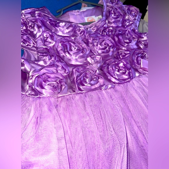 Purple flower dress for toddler girl - Picture 4 of 5